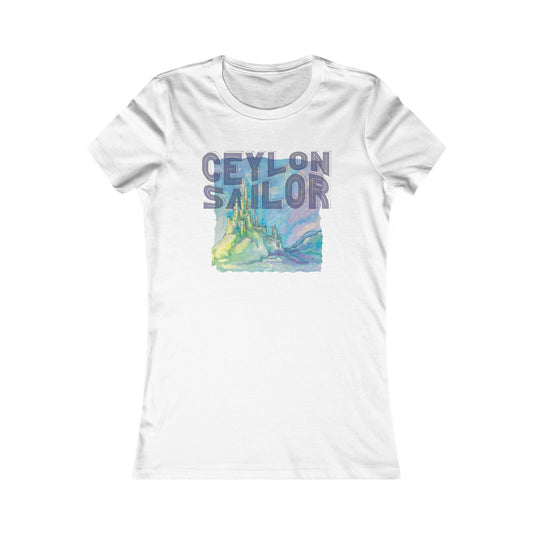 Ceylon Sailor Women's Graphic Tee — Tropical Island Watercolor Design